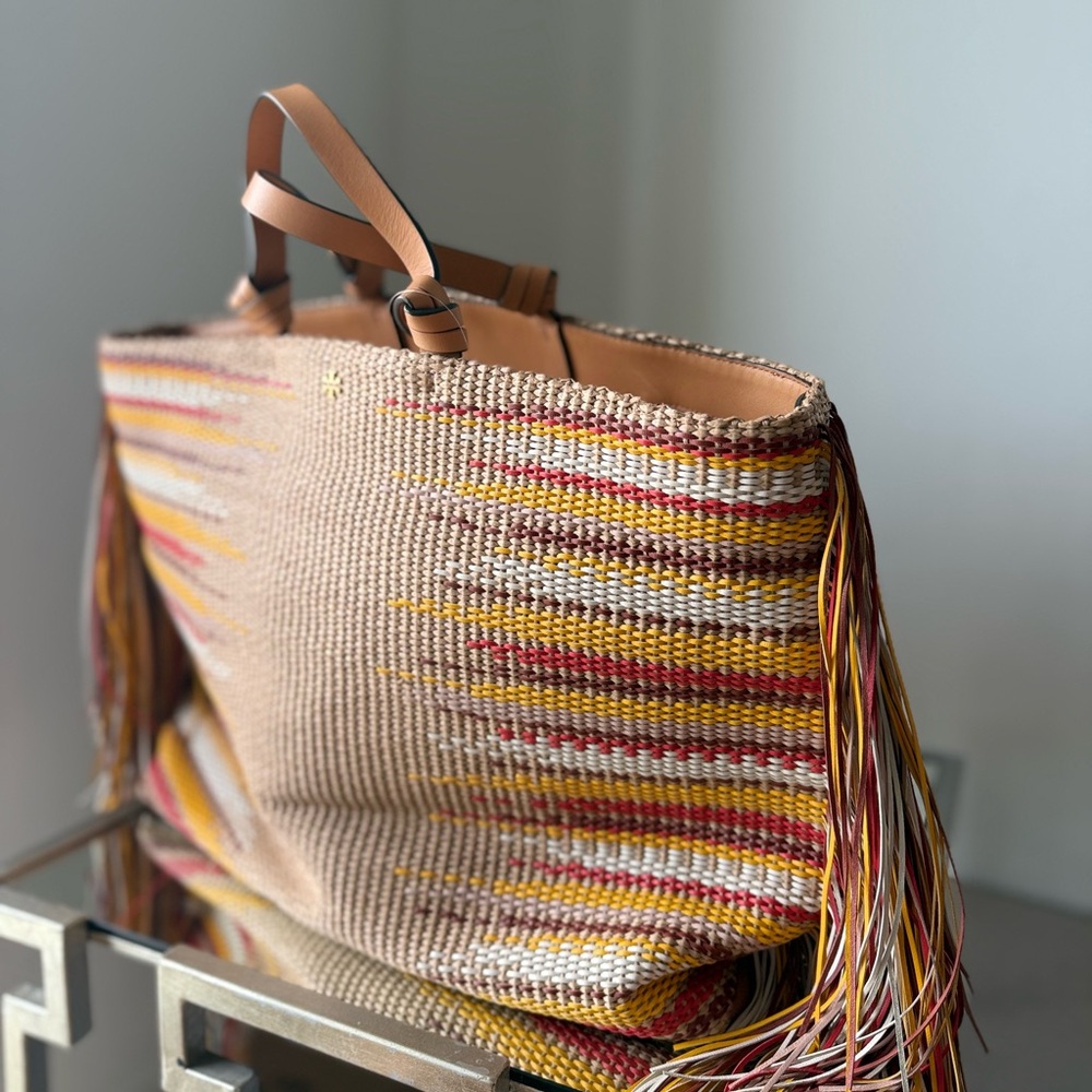 Like new TORY BURCH Aidan Fringe Tote In Brown $1498 - Picture 11 of 15